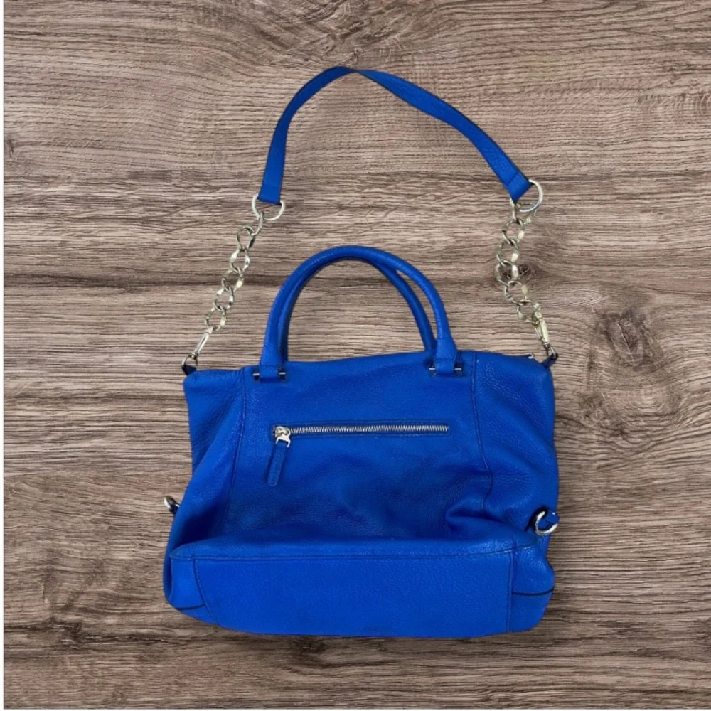 IL-PONTE Royal Blue Calf Leather Italian  Handbag